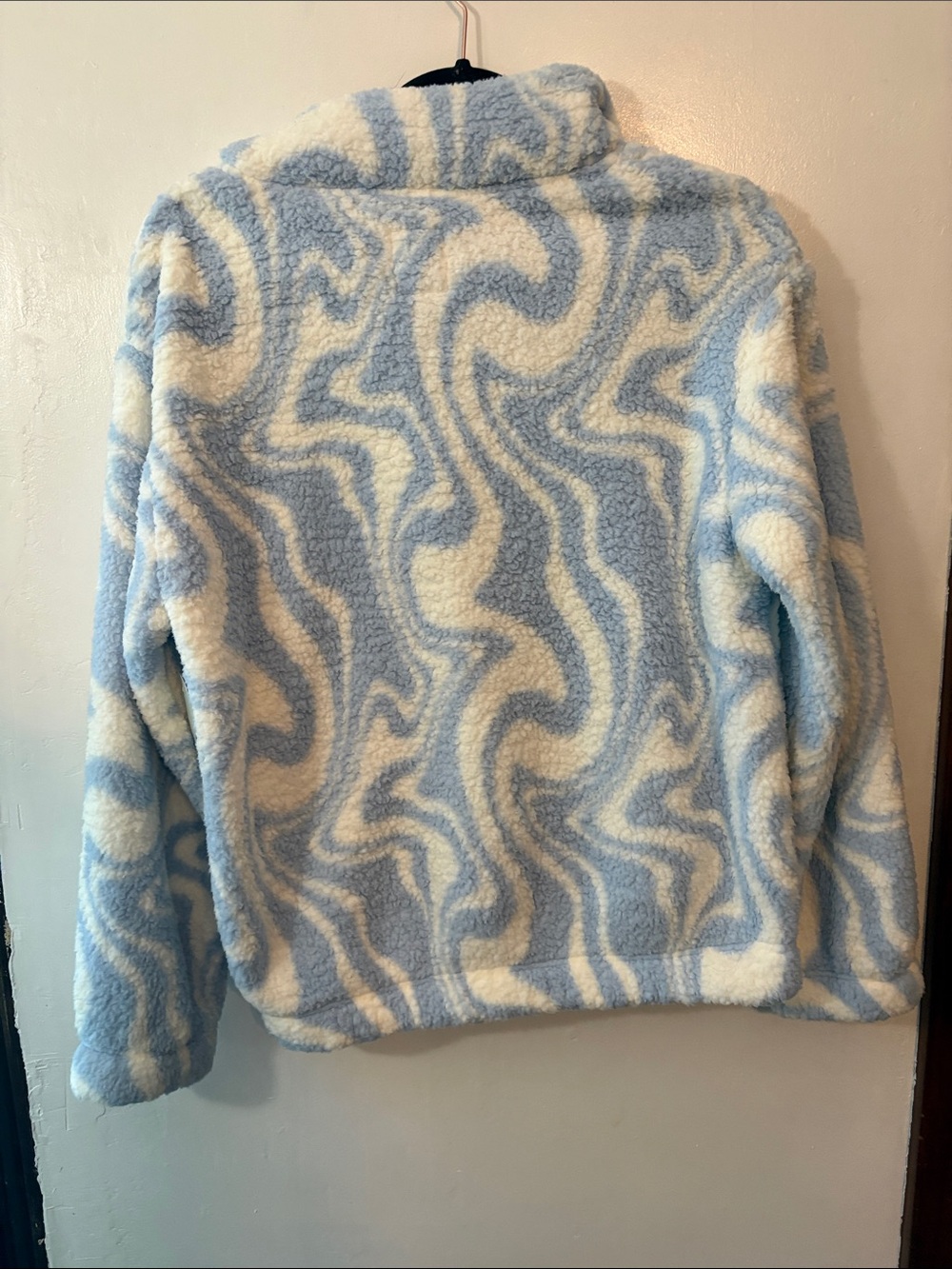 NEW WITH TAGS: SO Women's Blue & White Fleece Quarter-Zip Pullover Sweater - Picture 9 of 9